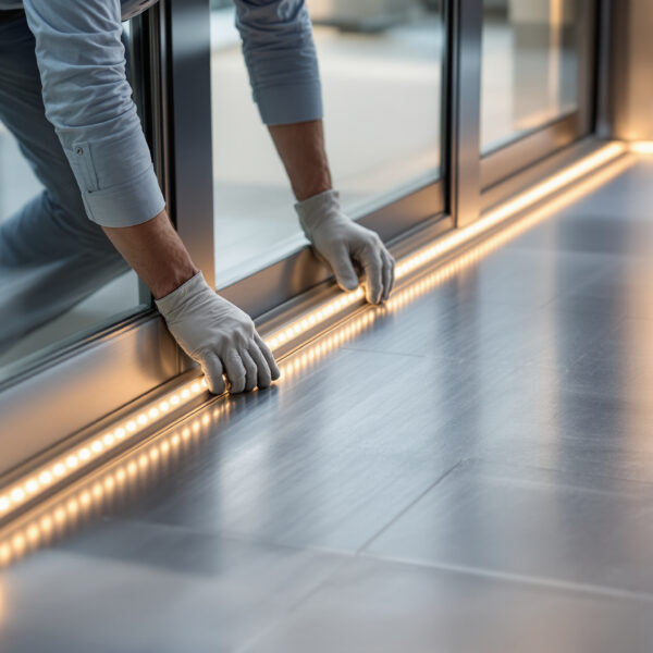 Seuils de porte lumineux ou inox : Installation et protection