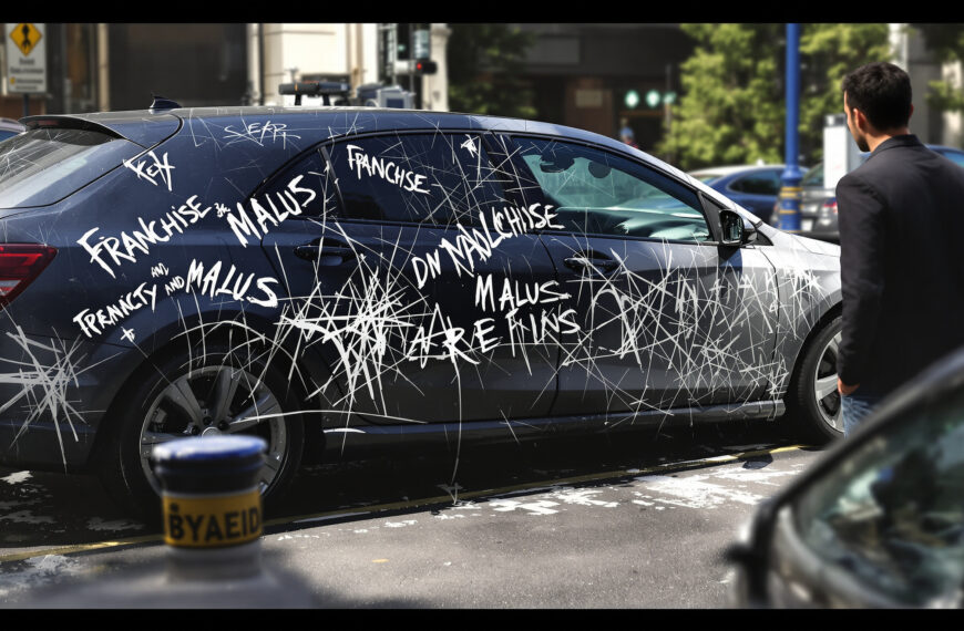 découvrez tout sur les rayures de clés sur voiture : comment fonctionnent la franchise d'assurance et les conséquences en malus pour le conducteur.